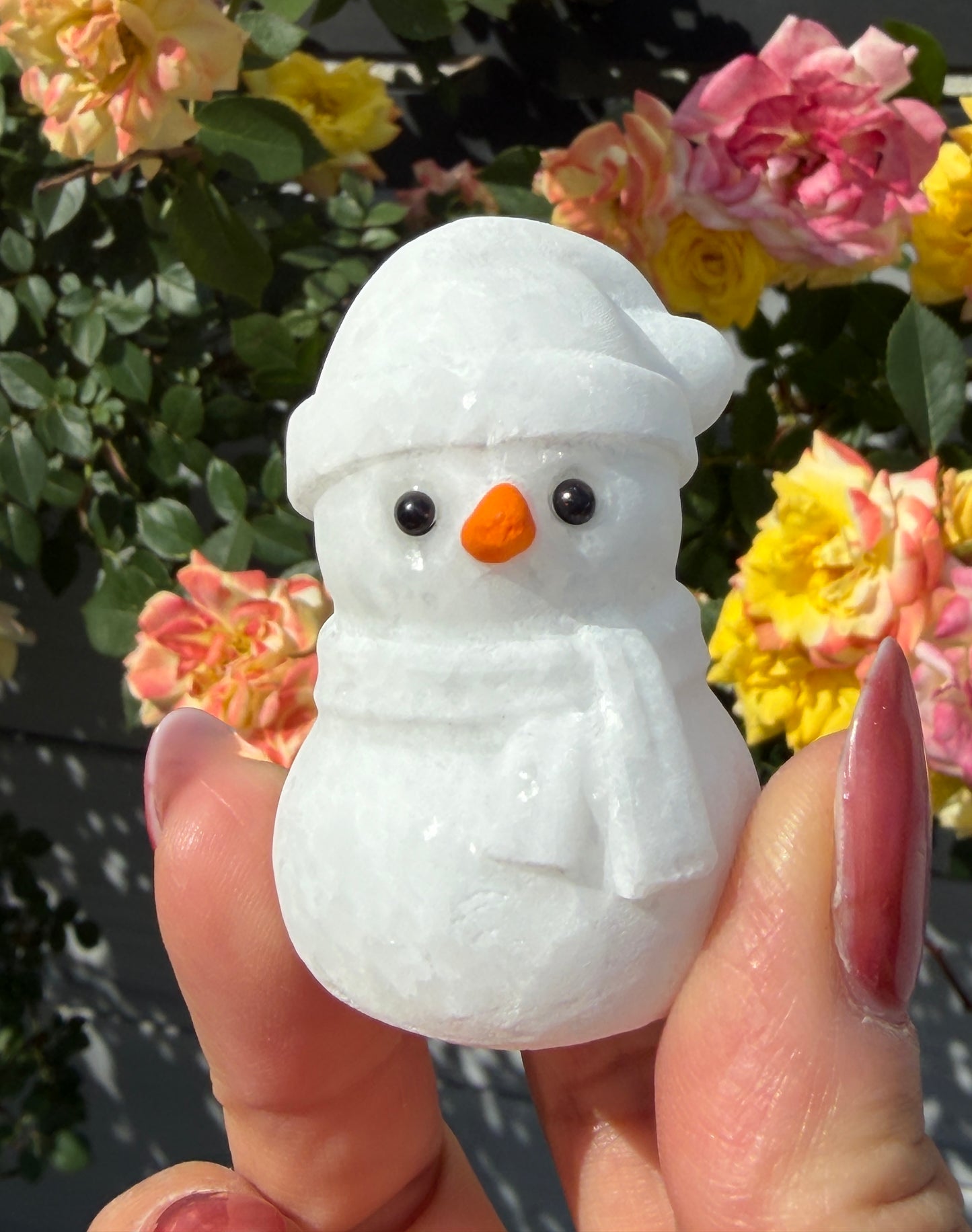 8 PCs 2” Natural Snow Quartz Snowman Crystal Healing Energy