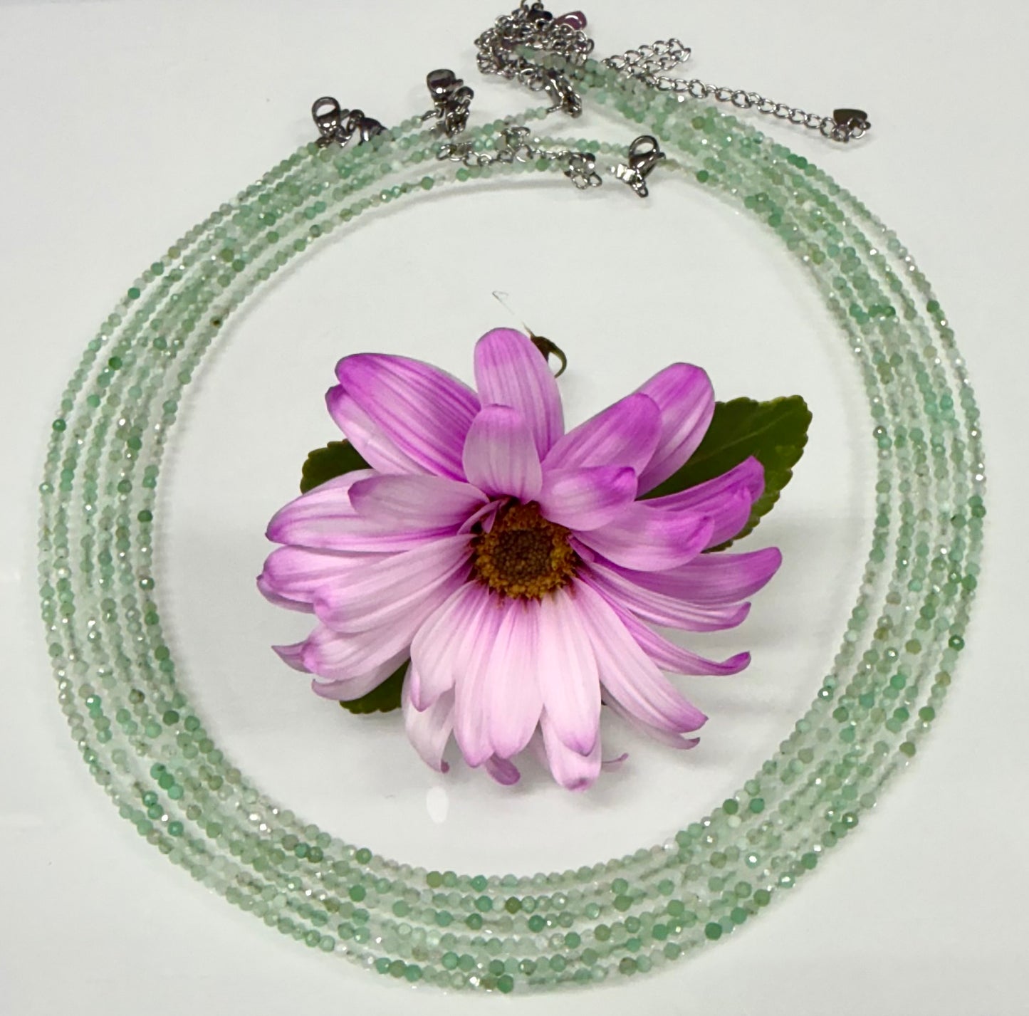 6 PCs 2mm Natural Chrysoprase Necklaces