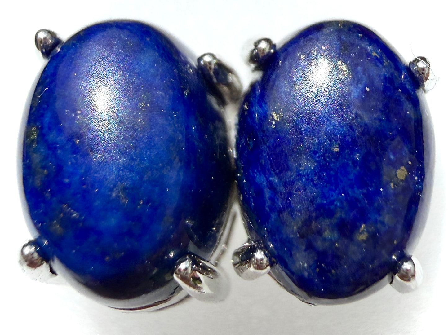 Wholesale Lot 5 Pairs Lapis Lazuli 6x8mm Stud Earrings Sterling Silver(925)