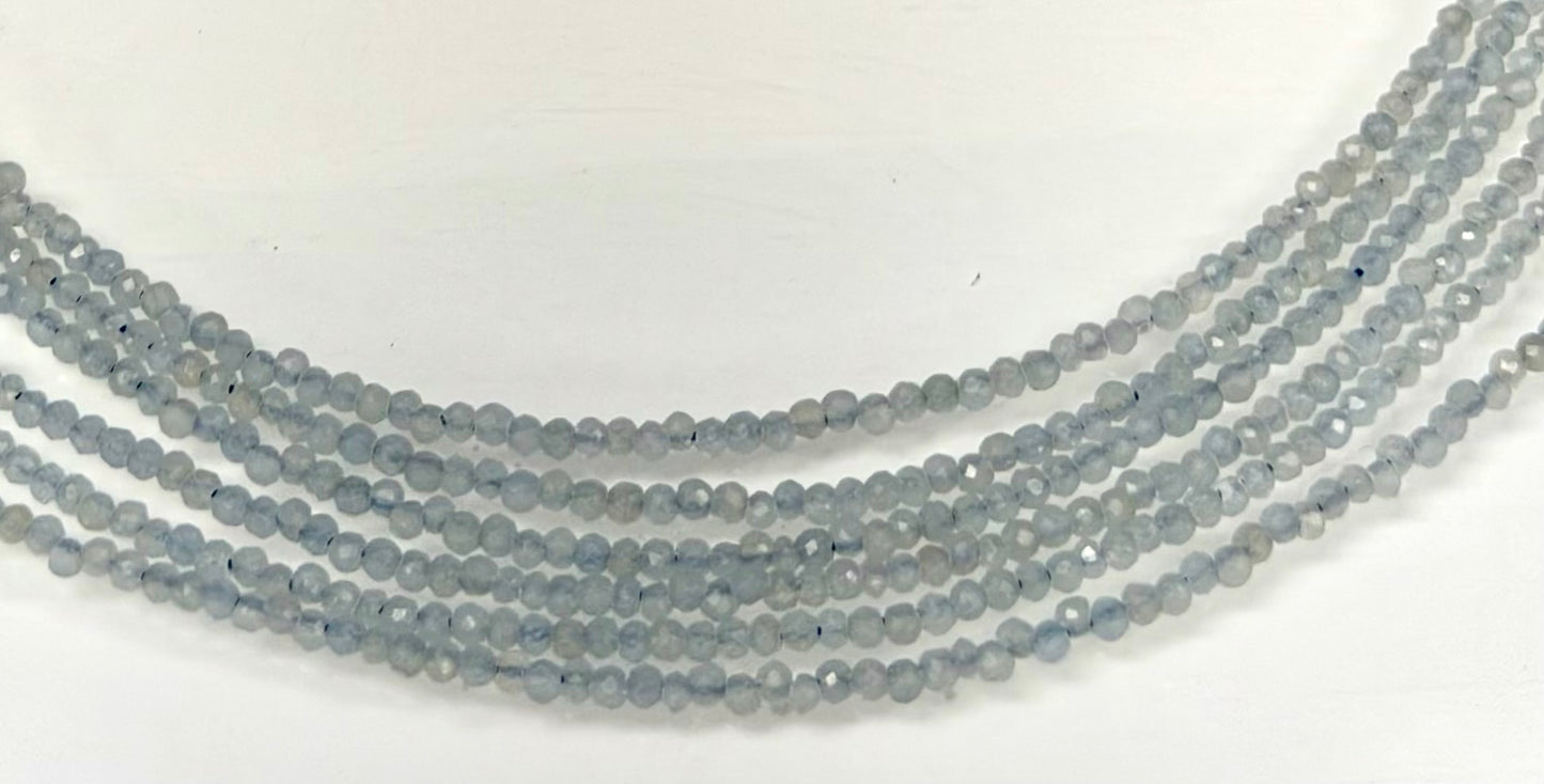 6 PCs 2mm Angelite Necklace Natural Crystal Healing Energy