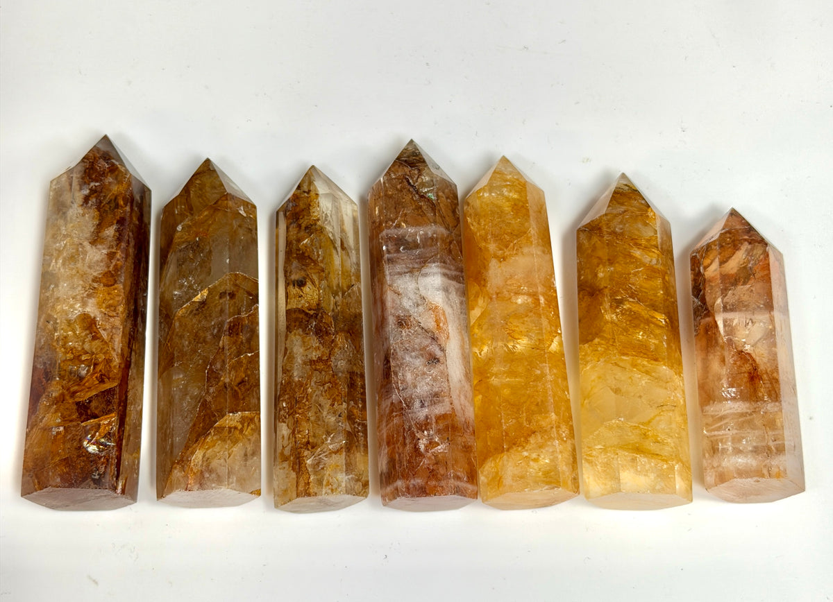 Wholesale Lot 1 Lb Natural Golden Healer Quartz Obelisk Tower Point Crystal Healing
