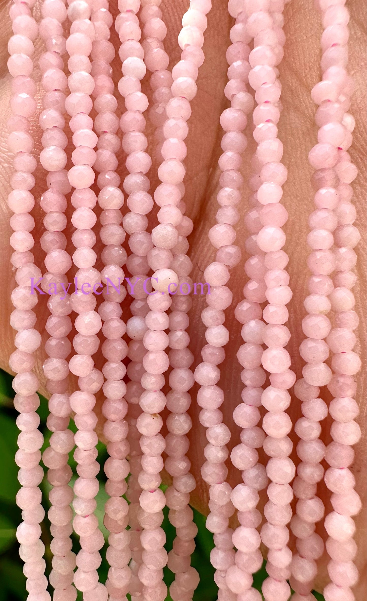 6 PCs 2mm Natural Pink Opal Necklaces