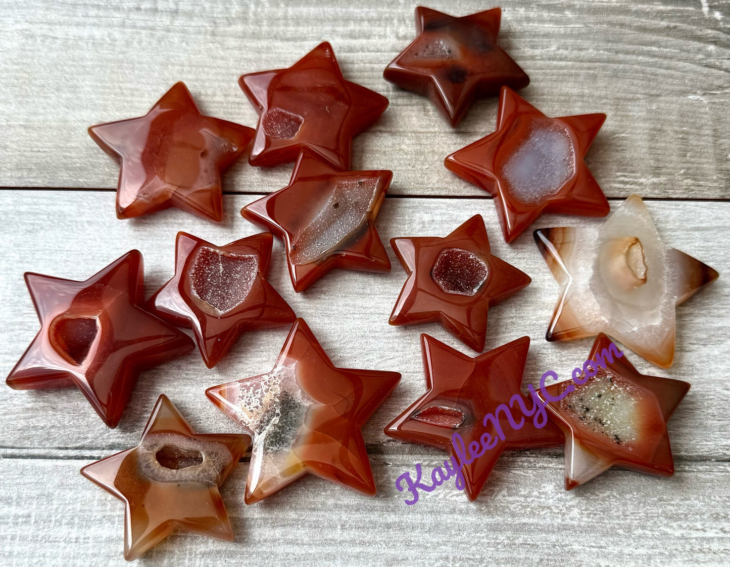 Wholesale Lot 1 lb Natural Carnelian Crystal Stars Healing Energy