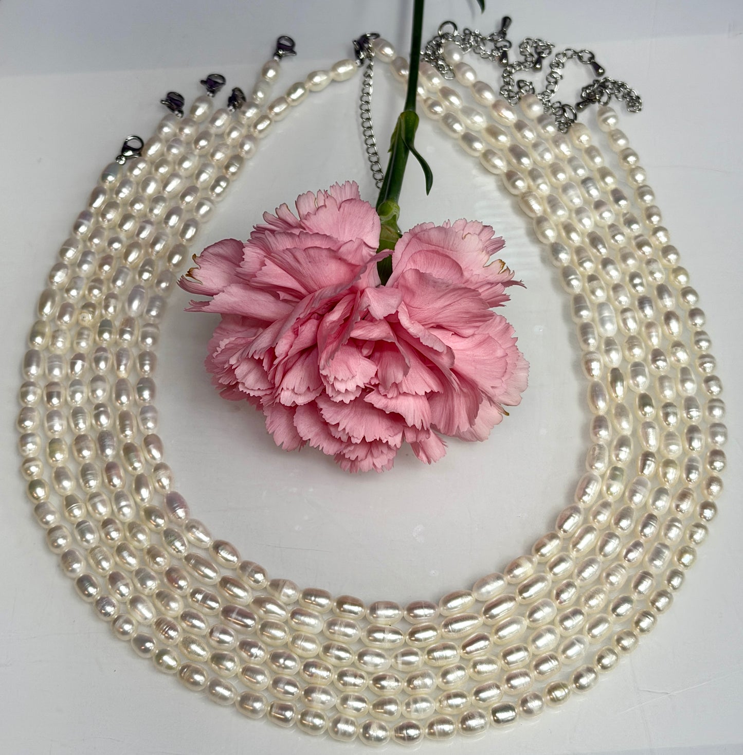 6 PCs 6 pcs ~5.5mm Natural Freshwater Pearl Necklace Healing Energy