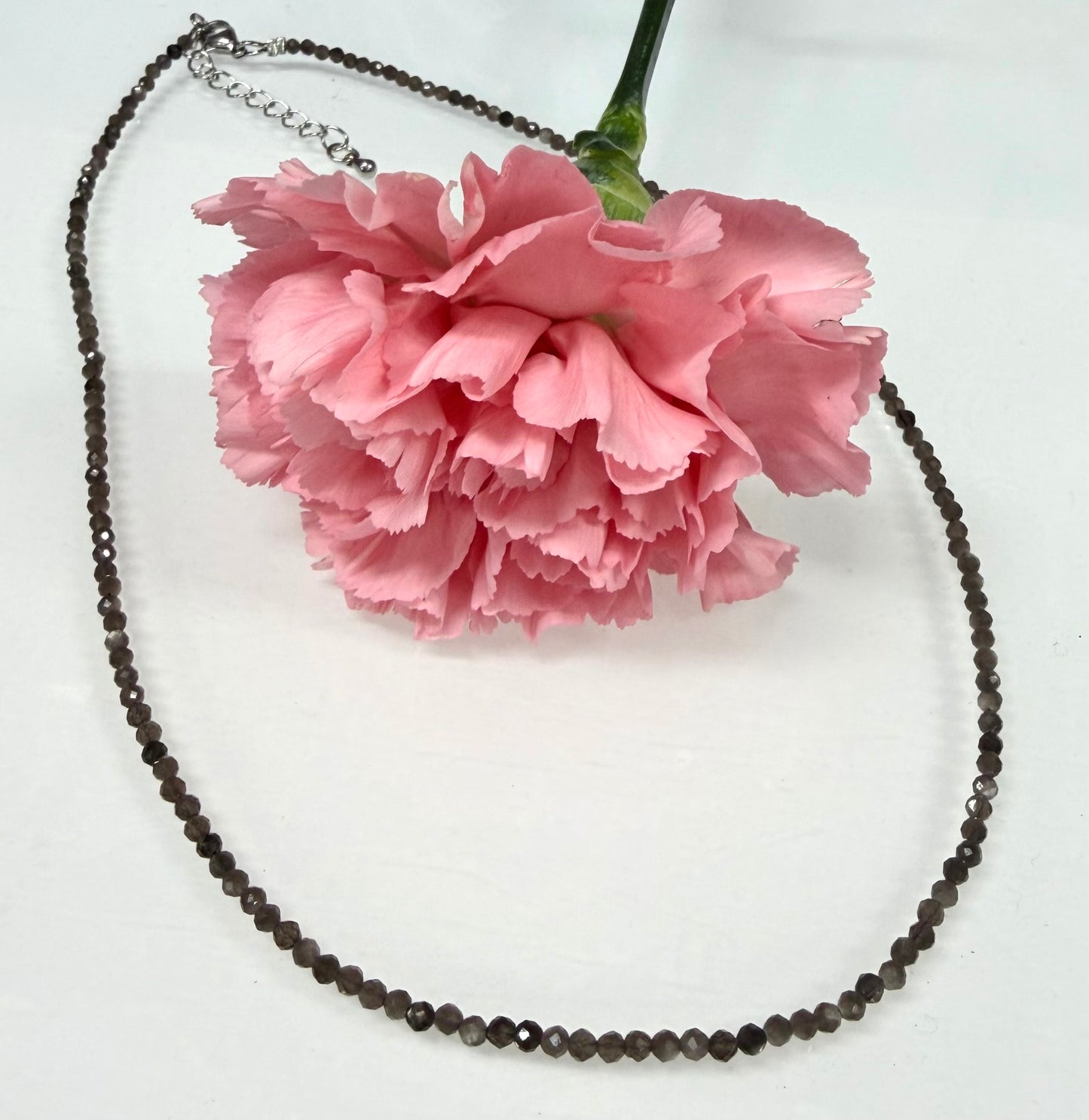 6 PCs 2mm Silver Sheen Obsidian Necklace Natural Crystal Healing Energy