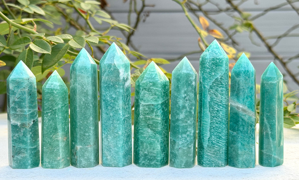 Wholesale Lot 1 Lb Natural African Amazonite Tower Obelisk Point Crystal Healing