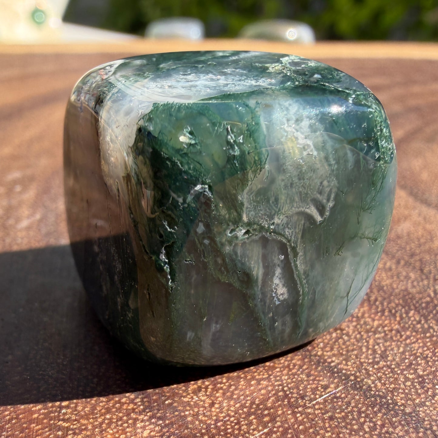 2 lbs Natural Moss Agate Cube Crystal Healing Energy