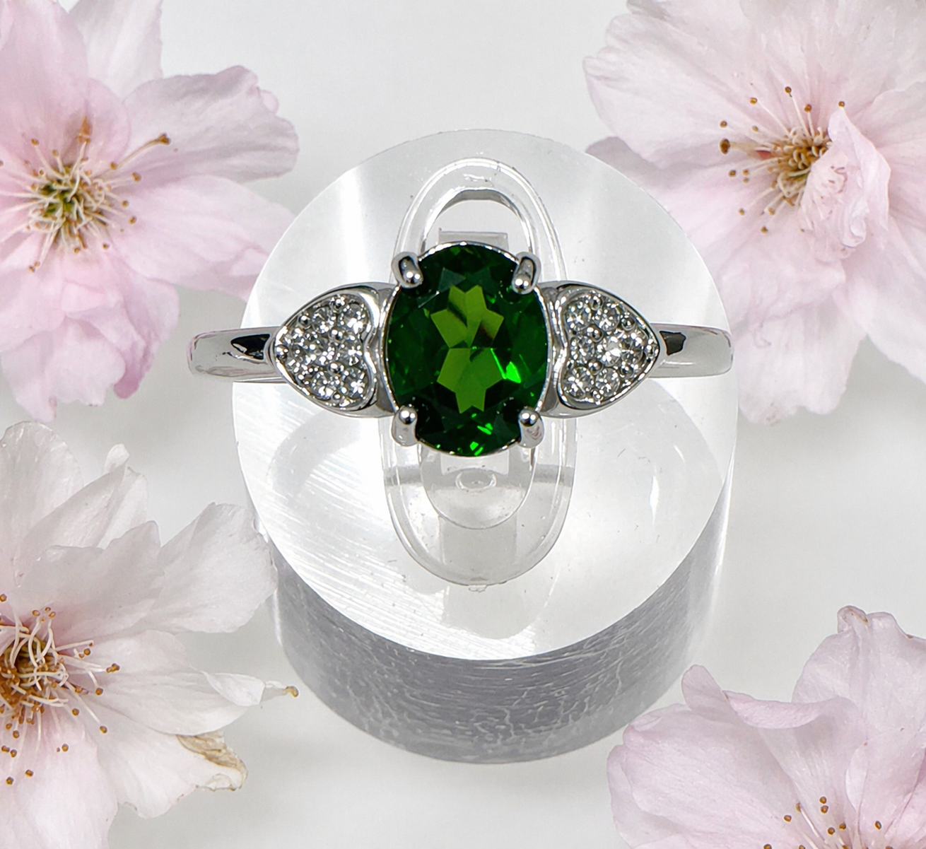 7 pcs Natural Diopside Stainless Steel Ring Crystal Healing Energy