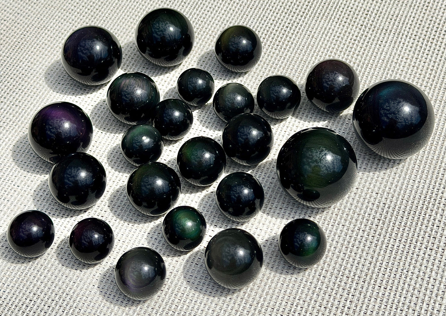 Wholesale Lot 1 Lb Natural Rainbow Obsidian Sphere Crystal Ball Energy Healing