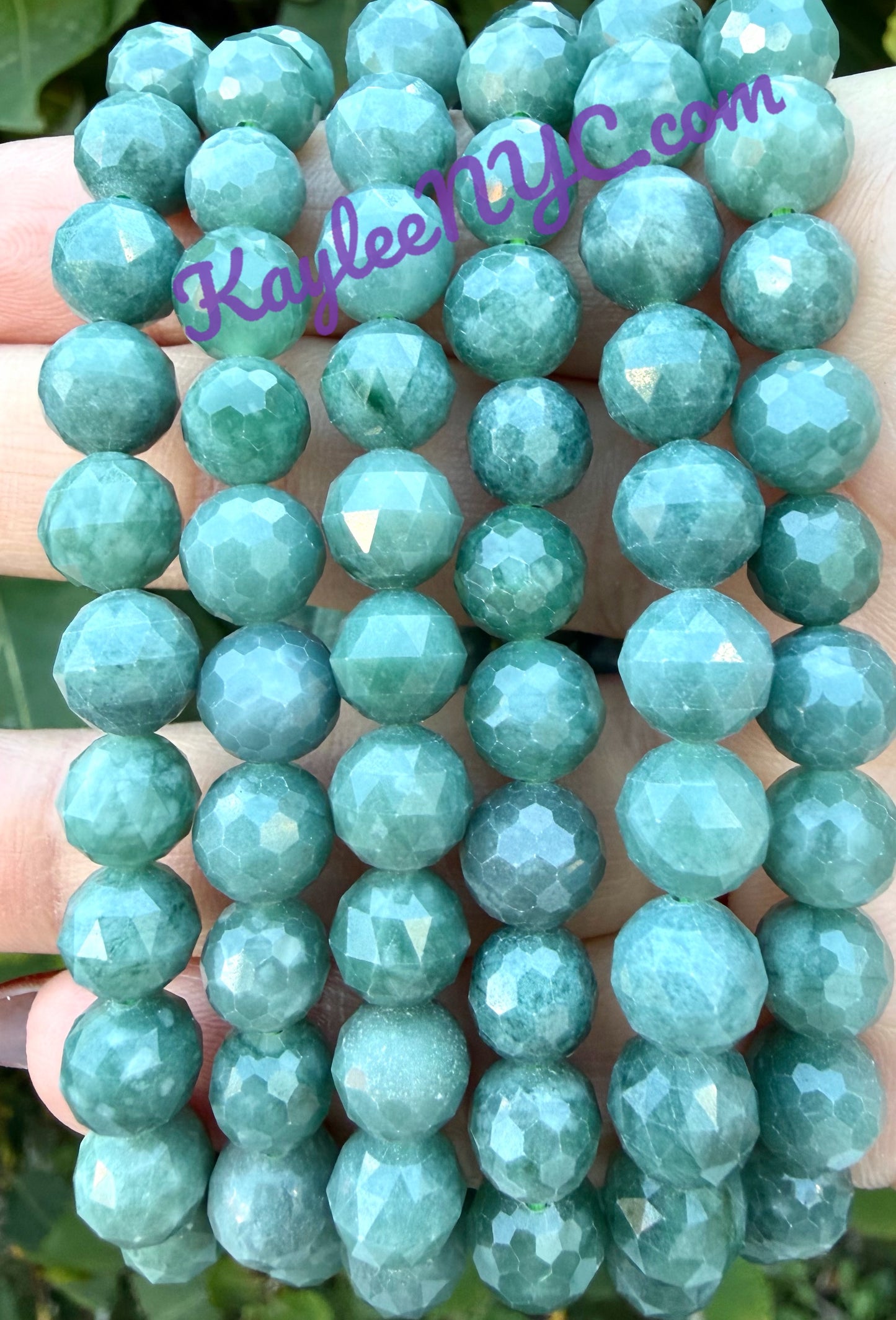 Wholesale 6 Pcs Natural Faceted Jade Jadeite 8mm 7.5” Crystal Healing Stretch Bracelet