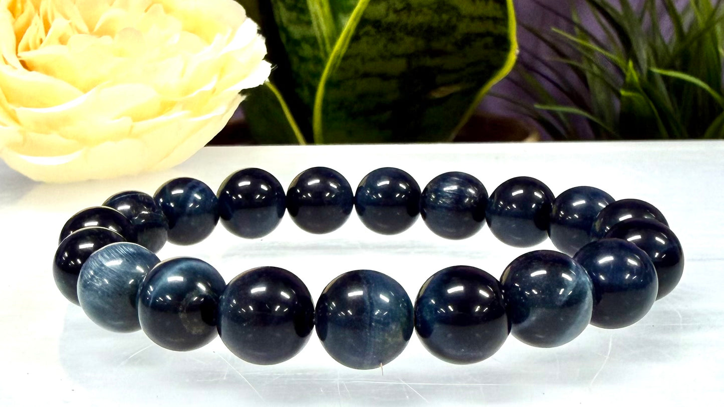 Wholesale Lot 6 Pcs Natural Blue Tiger Eye 10mm 8” Stretch Bracelet