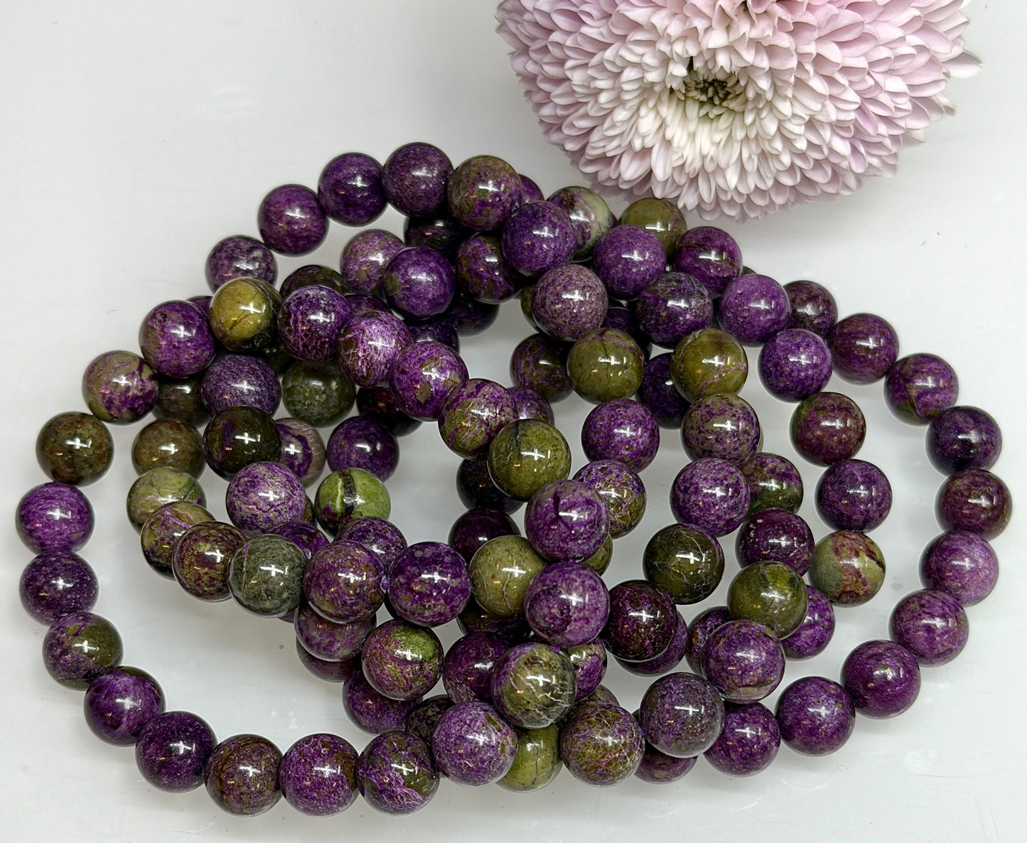 Wholesale 6 Pcs Natural Atlantisite 10mm 7.5” Crystal Healing Stretch Bracelet