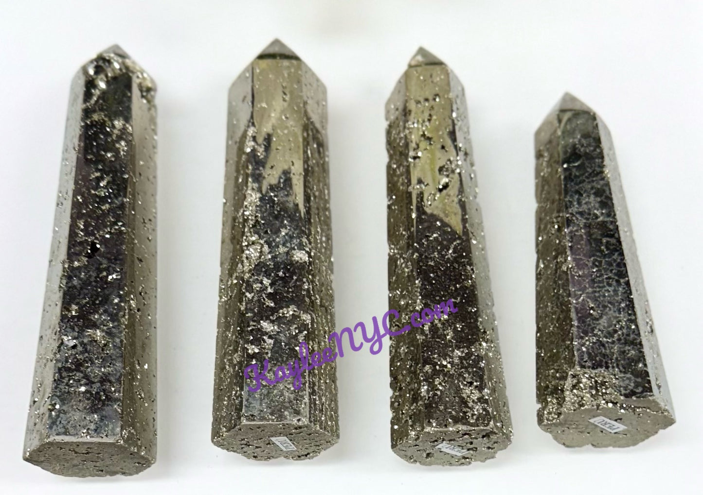 Wholesale Lot 4 pcs Natural Pyrite Obelisk Tower Point Crystal Healing