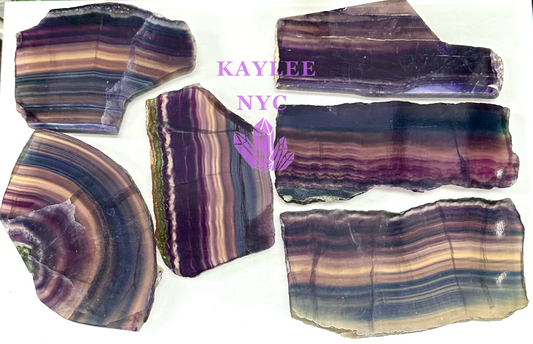 2 lbs Natural Rainbow Fluorite Slab