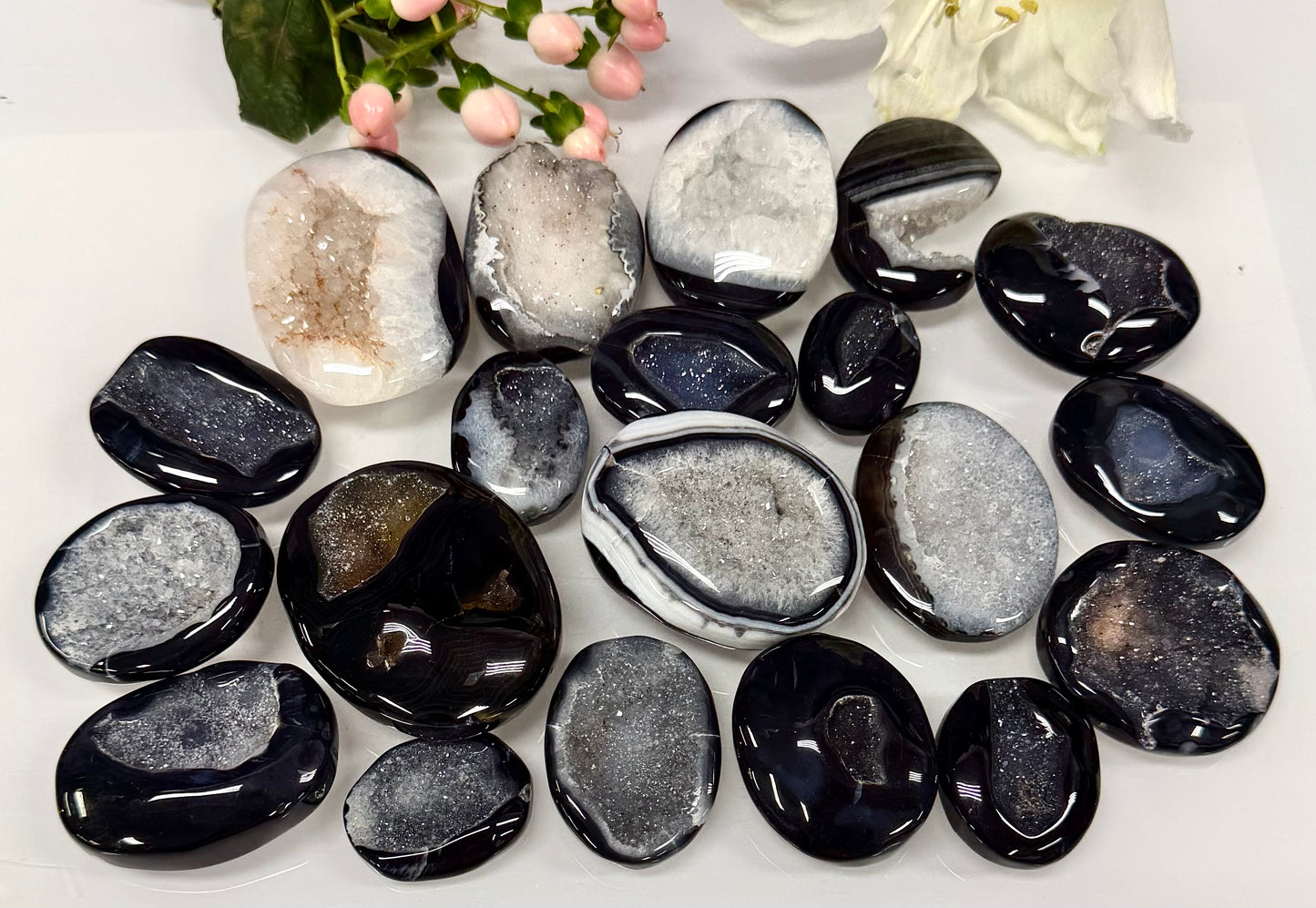 Wholesale 2 Lb Lot Natural Druzy Onyx Palm Stones Crystal Energy