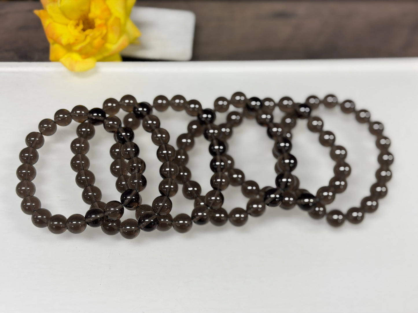 Wholesale Lot 6 Pcs Natural Ice Obsidian 10mm 7.5” Stretch Bracelet