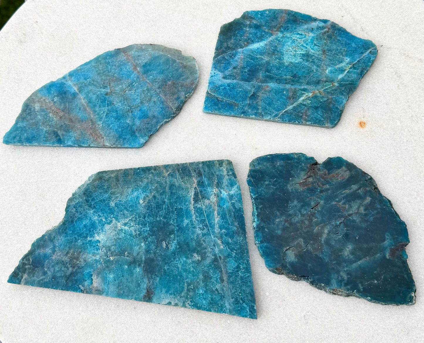 4PCs Natural Apatite polished Slabs crystal healing energy