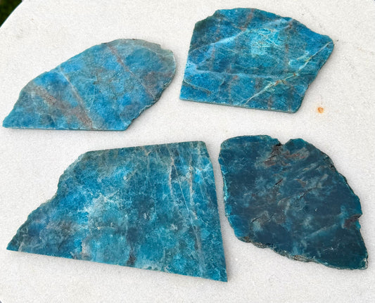 4PCs Natural Apatite polished Slabs crystal healing energy