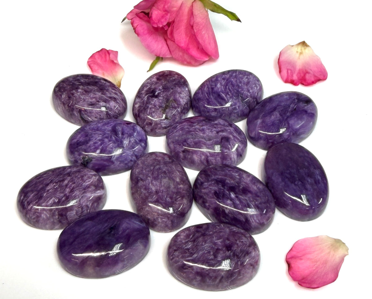 Wholesale Lot 12 pcs Natural Charoite Cabochon Crystal Healing Energ