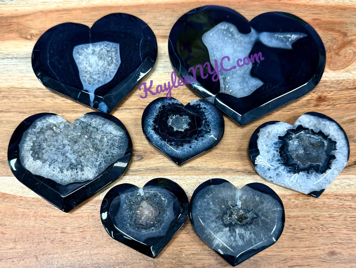 Wholesale Lot 2 lbs Natural Druzy Black Onyx Heart Crystal Healing Energy