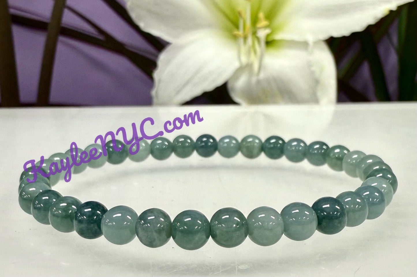 Wholesale 6 Pcs Natural Jade 5.5mm 7.5” Crystal Healing Stretch Bracelet