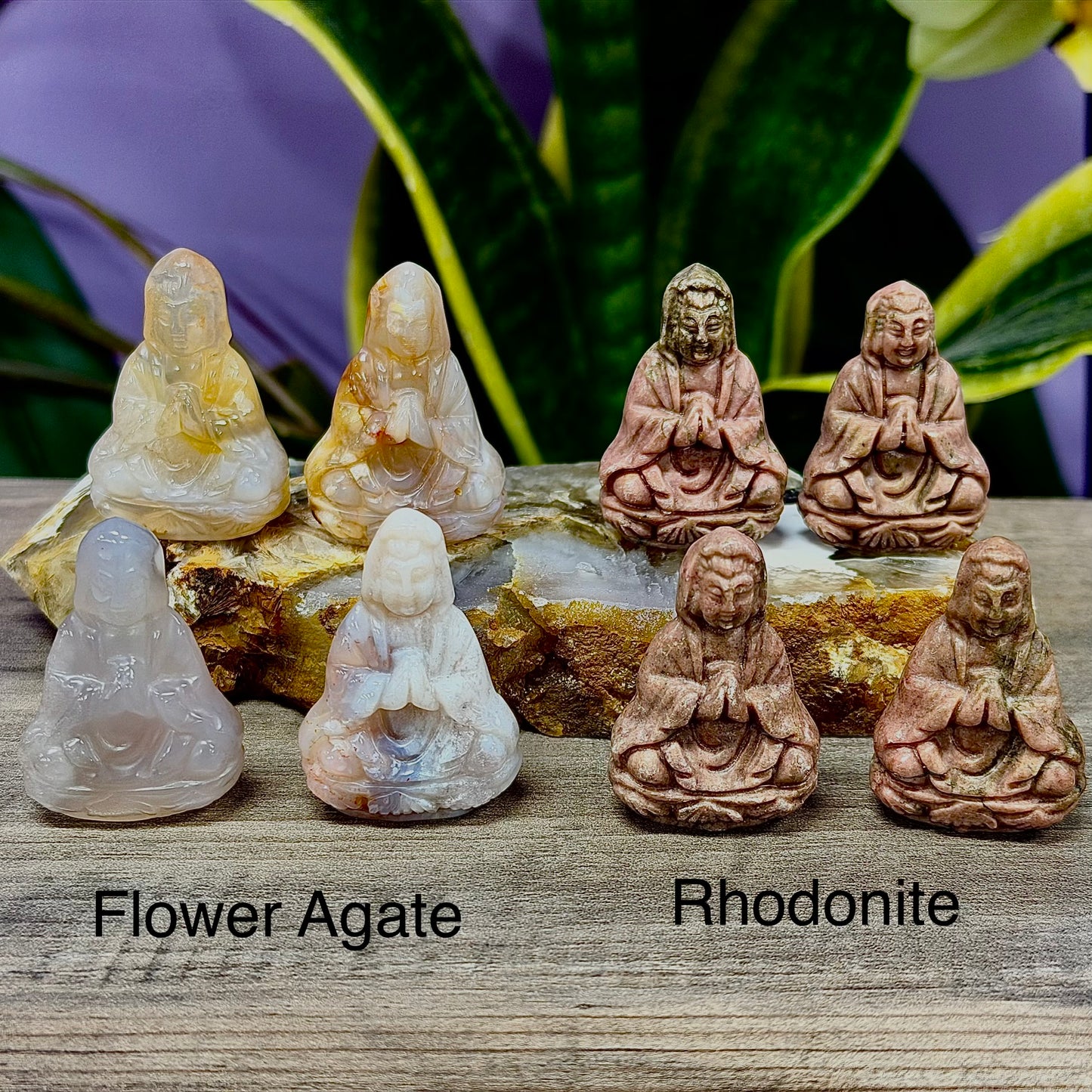 10 Pcs 1.5” Natural Crystal Guanyin Female Buddha