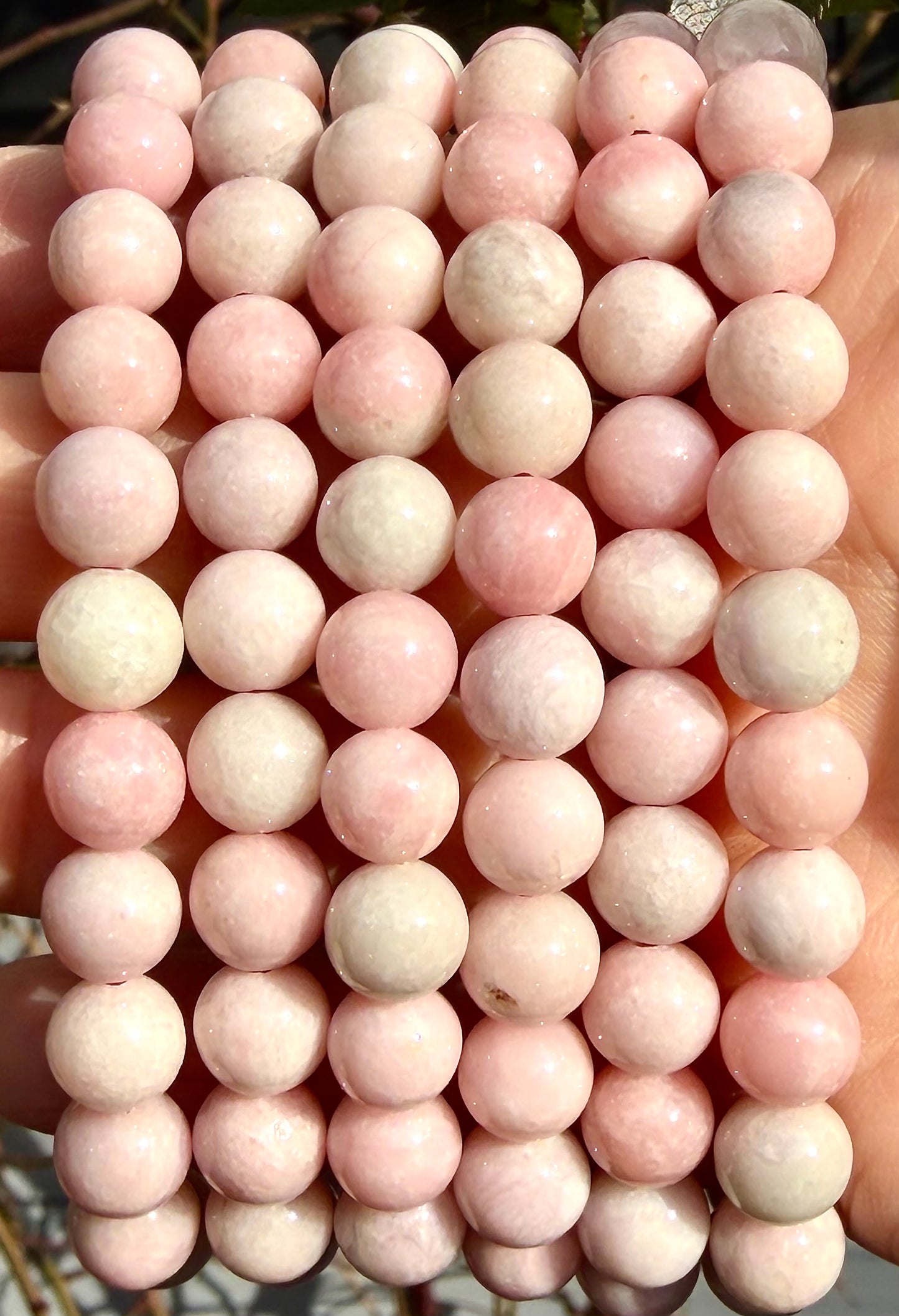 Wholesale 6 Pcs Natural Pink Opal 8mm 7.5” Stretch Bracelet Crystal Healing Energy