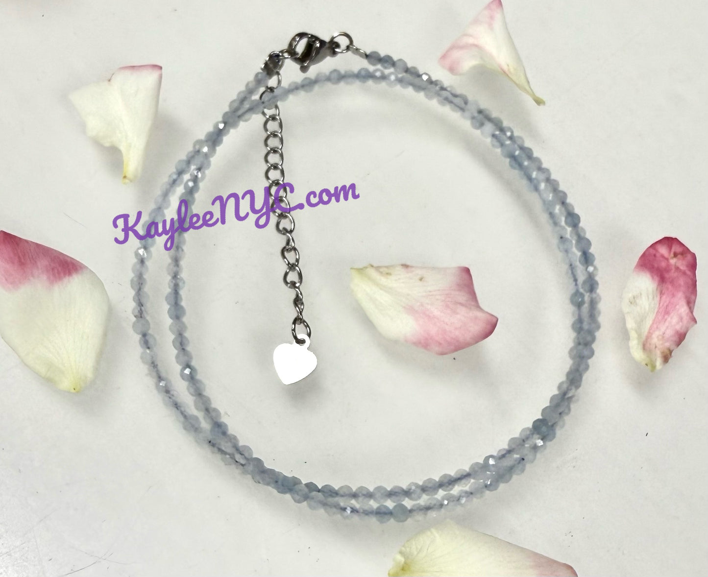6 PCs 2mm Natural Aquamarine Necklaces