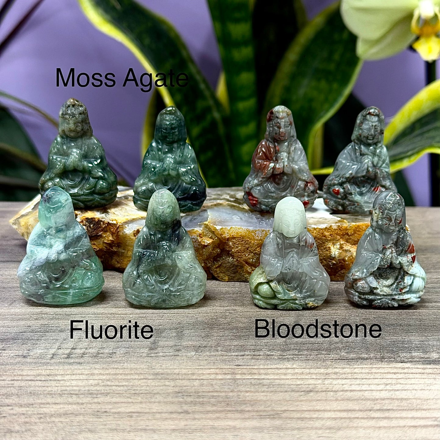 10 Pcs 1.5” Natural Crystal Guanyin Female Buddha
