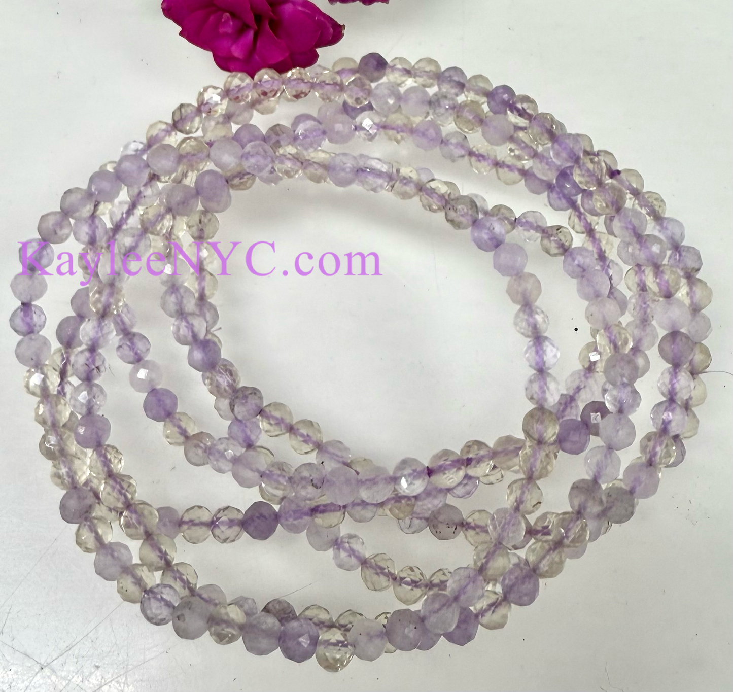 Wholesale Lot 6 Pcs Natural Ametrine 4mm Faceted 7.5” Crystal Healing Stretch Bracelet