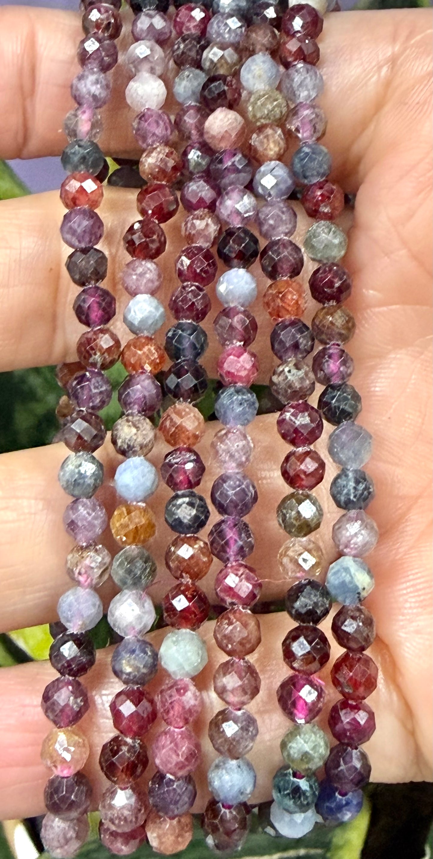 6 PCs 4mm Natural Rainbow Spinel Stretch Bracelet 7.5”