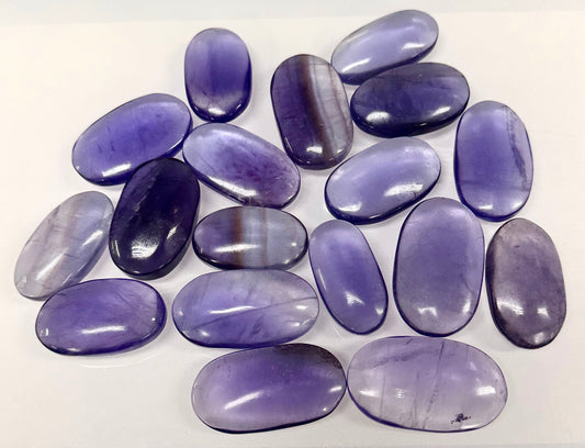 Wholesale Lot 2 Lbs Natural Purple Fluorite Crystal Palm Stone Healing Energy