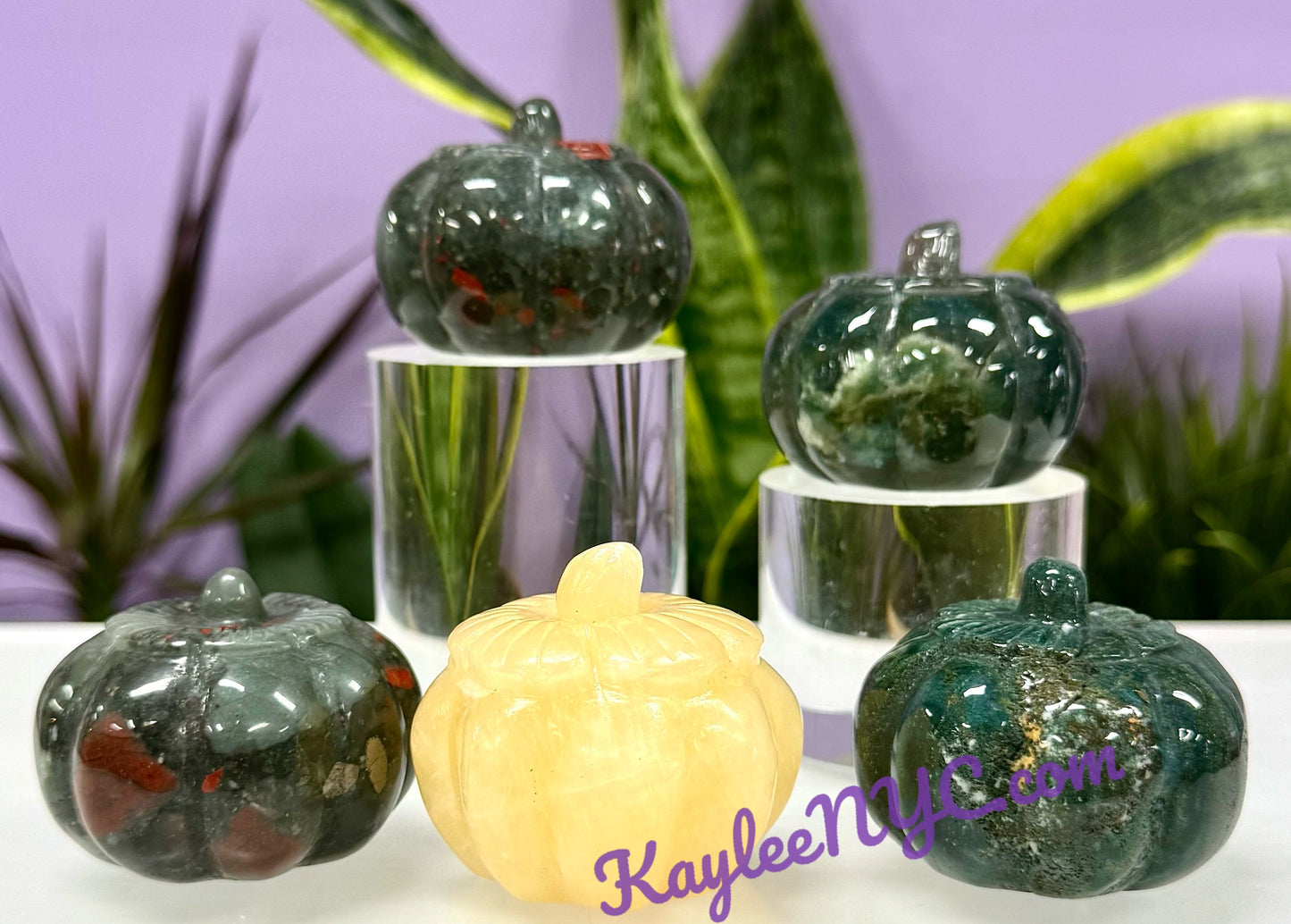5 PCs 2” Natural mix Crystals Pumpkin healing energy