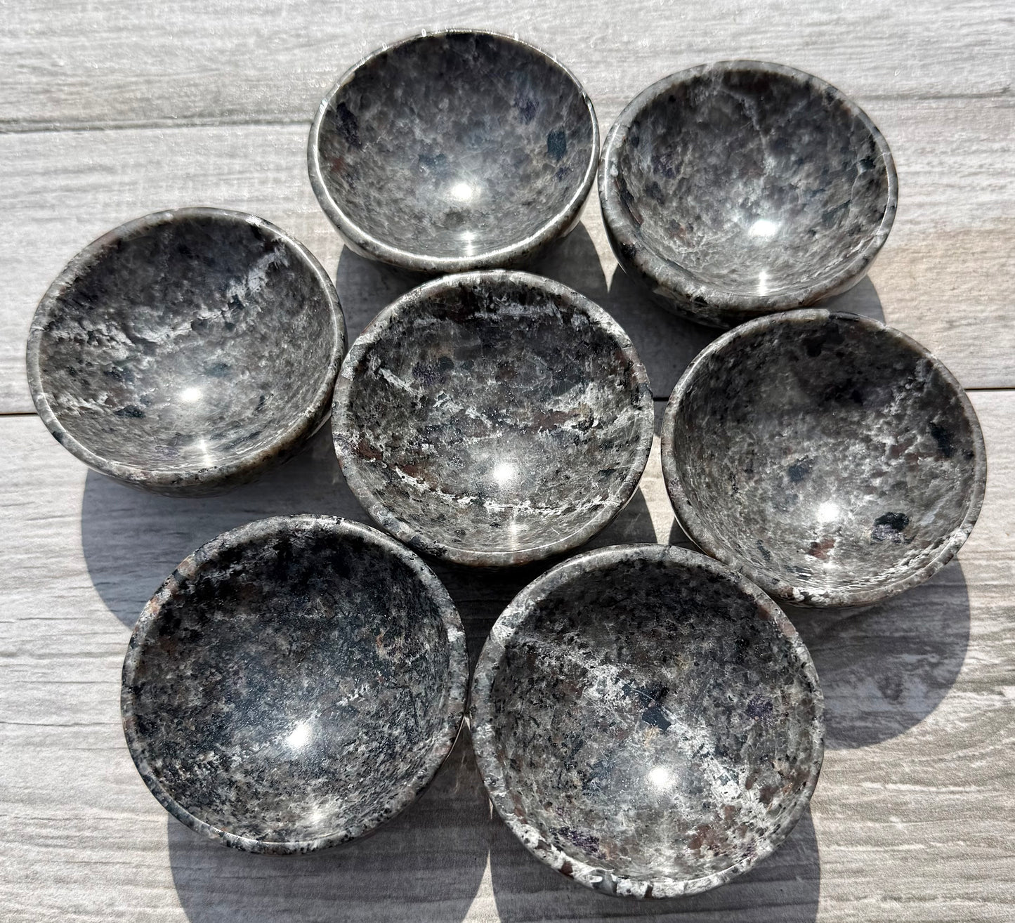 Wholesale Lot 7 PCs Natural Yooperlite Emberlite Bowls Crystal Healing Energy
