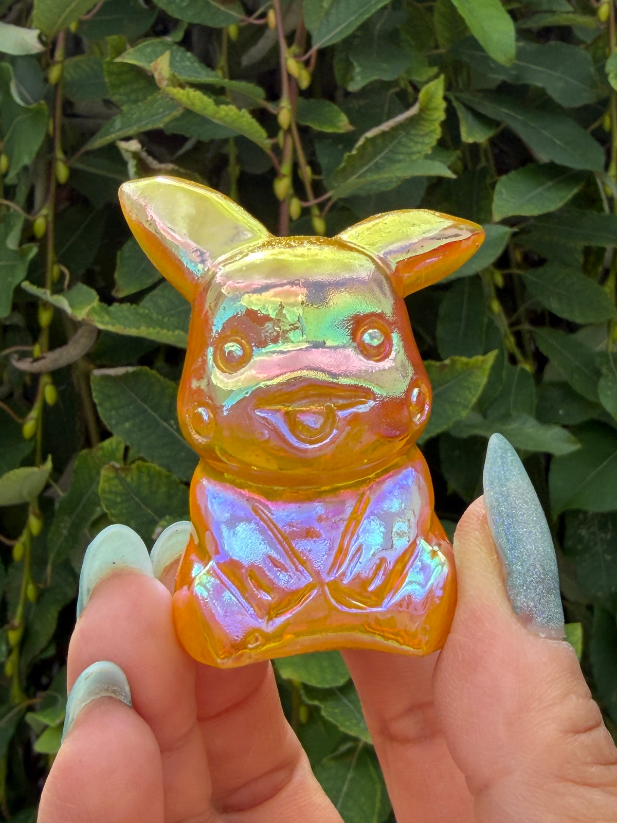 6 PCs Aura Orange Calcite Pika Crystals