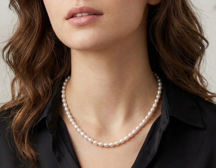 6 PCs 6 pcs ~5mm Natural Freshwater Pearl Necklace Healing Energy