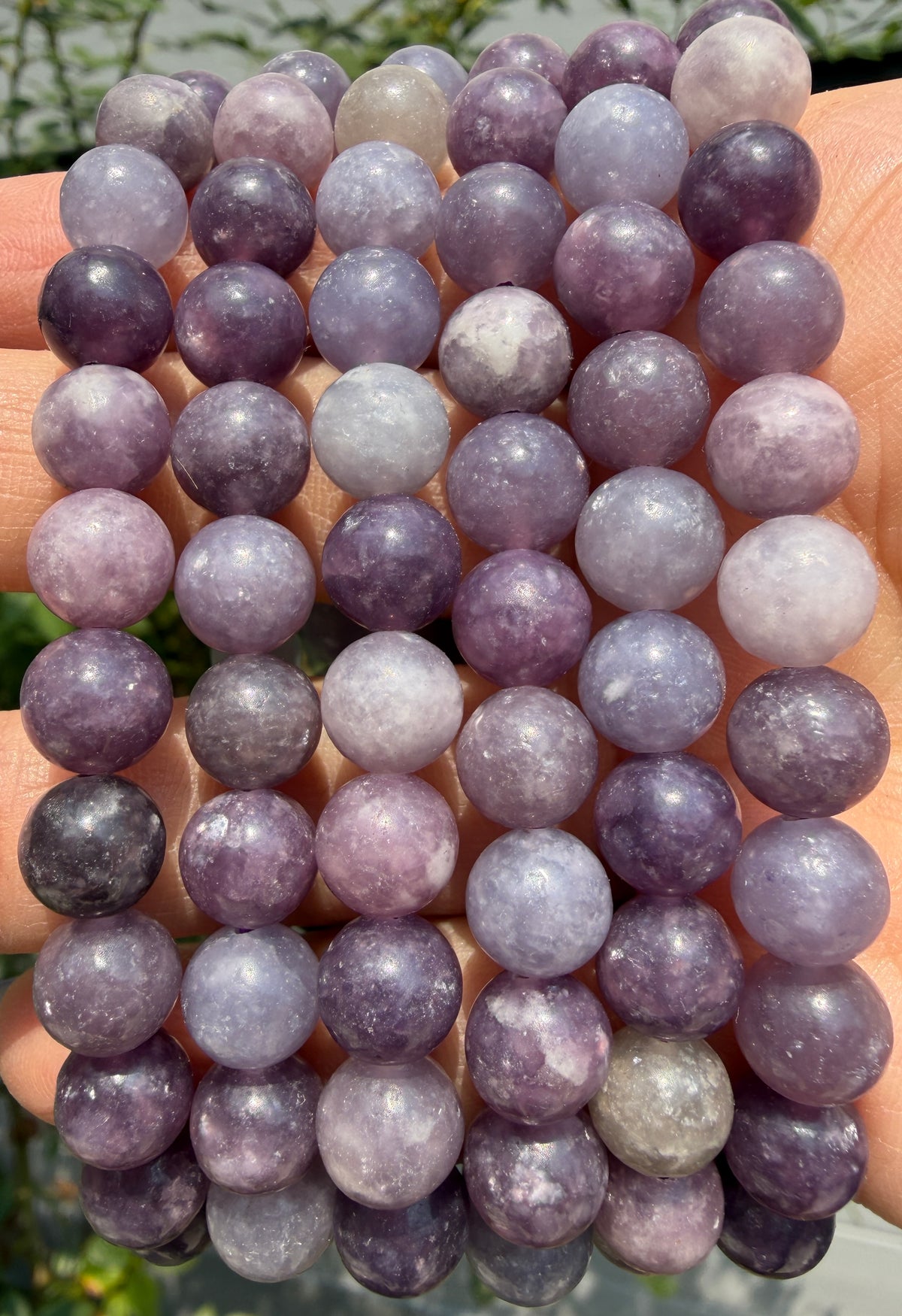 Wholesale Lot 6 Pcs Lepidolite 8mm 7.5” Crystal Healing Stretch Bracelet
