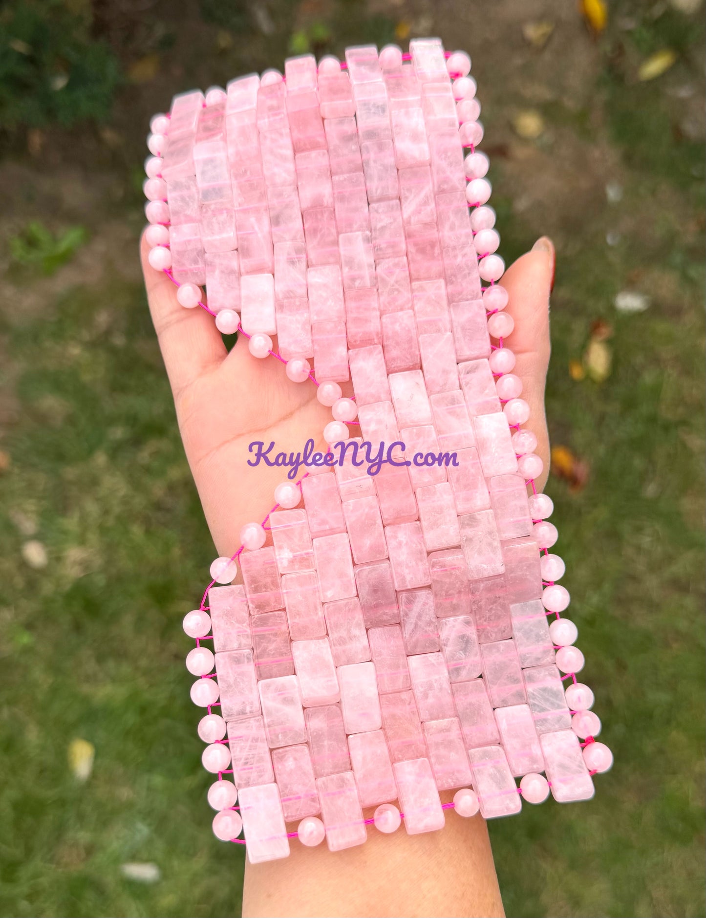 3 PCs Natural Rose Quartz Eye Mask Crystal
