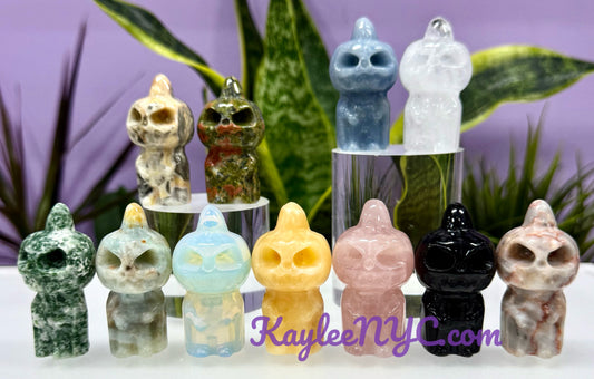 11 PCs 5 cm Mix Crystal Jack O’Lantern Crystals Healing Energy