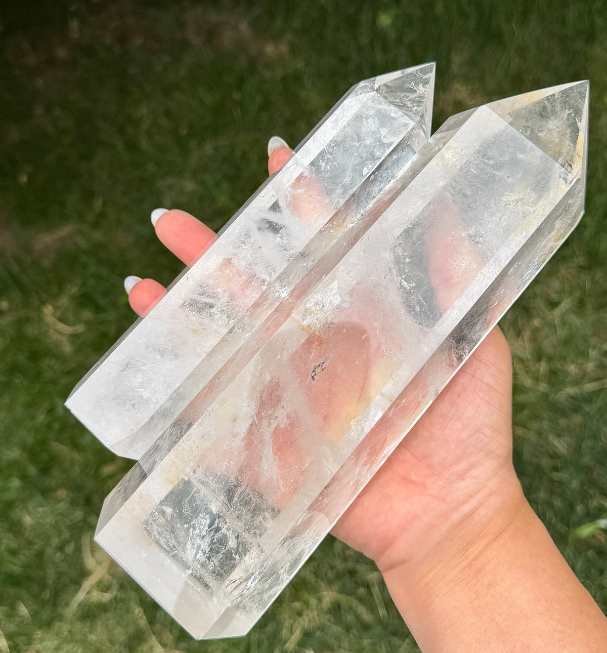 2-3pcs Natural Clear Quartz Large Tower Obelisk Crystals Healing Energy