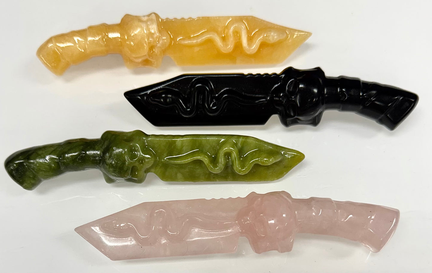 (Copy) Wholesale Lot 4 pcs Natural Nephrite Jade Knife Crystals Healing Energy