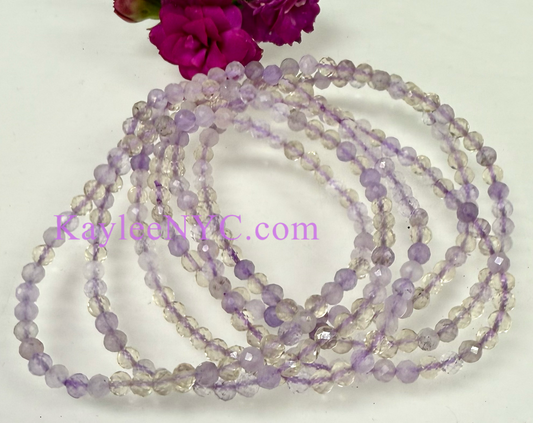 Wholesale Lot 6 Pcs Natural Ametrine 4mm Faceted 7.5” Crystal Healing Stretch Bracelet