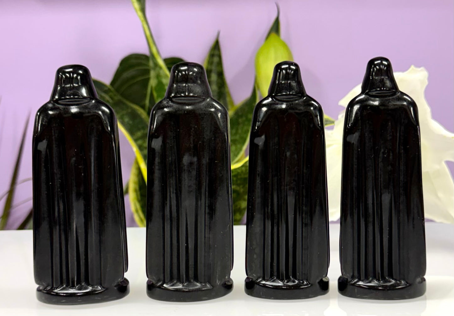 Wholesale Lot 4 PCs 12cm Black Obsidian Darth Vader Crystal Healing Energy