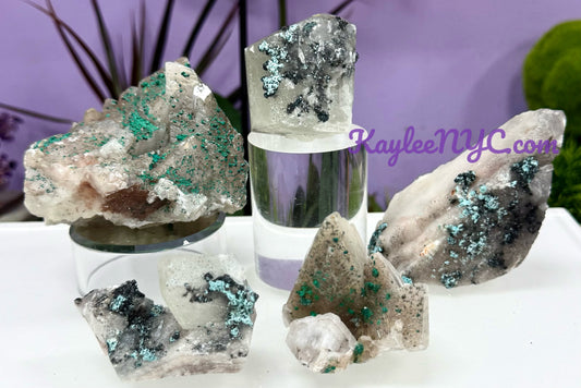 2 lbs Natural Calcite Malachite Chrysocolla specimen Crystal