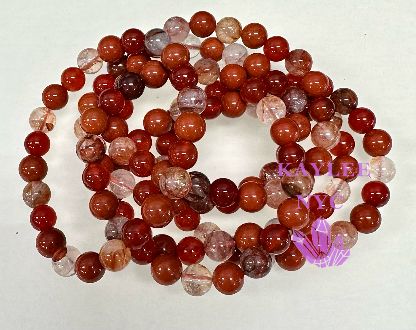 6 PCs 8mm Natural Root Chakra Stretch Bracelet 7.5”