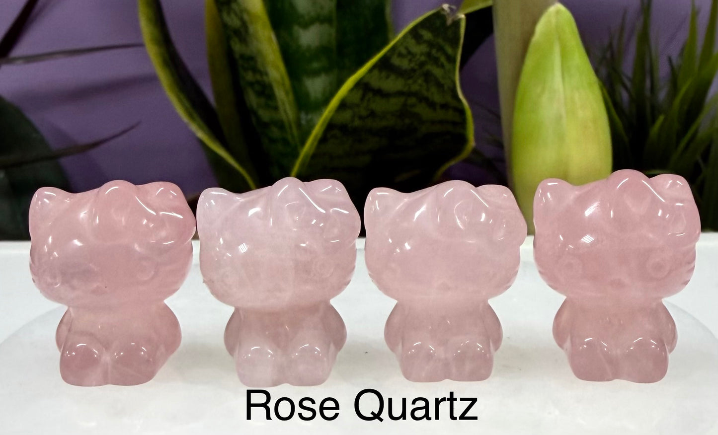 12 pcs Natural Mix Crystal 1” Hello Kitty Cat Healing Energy