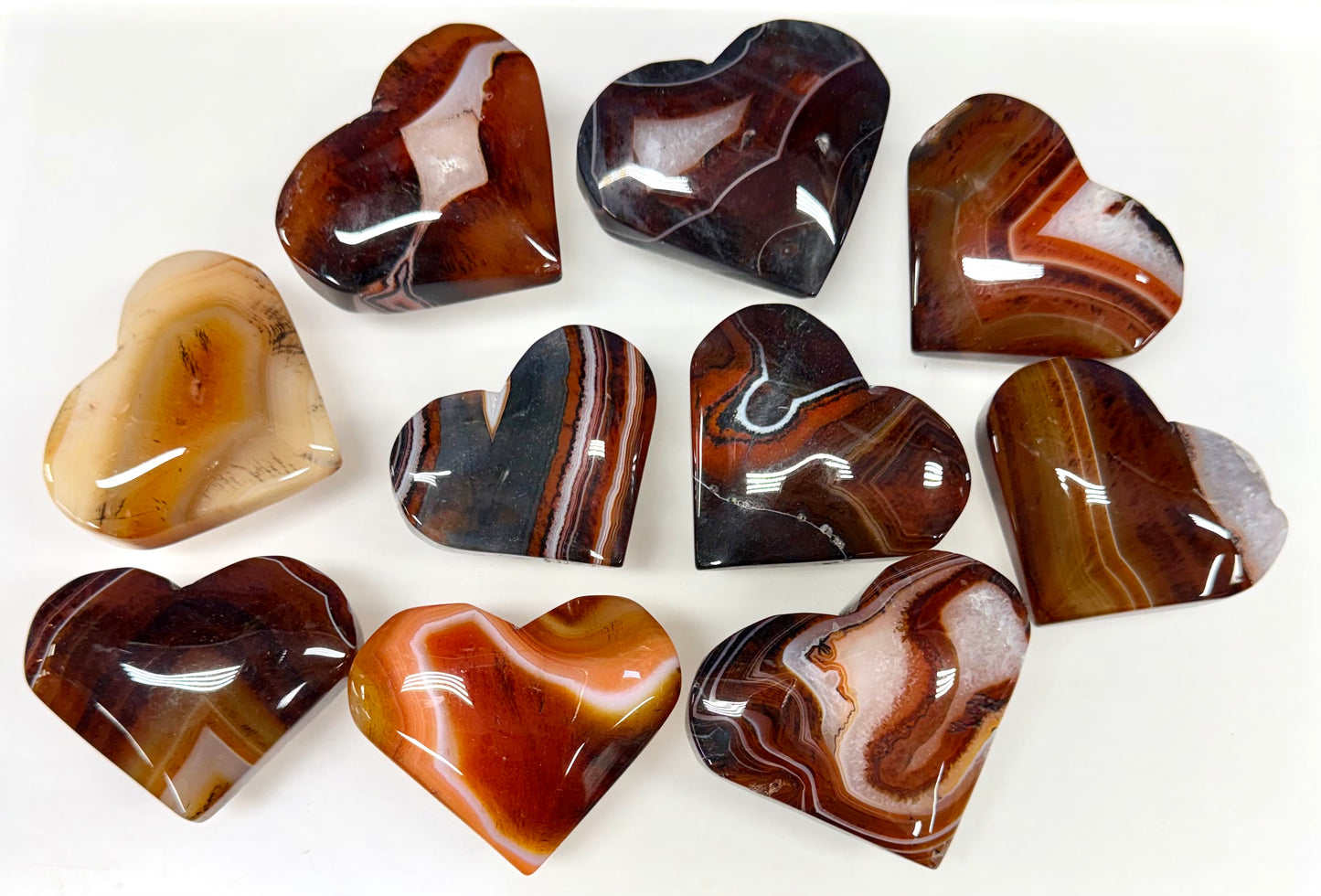 Wholesale 2 Lbs Lot Natural Sardonyx Hearts Crystal Energy