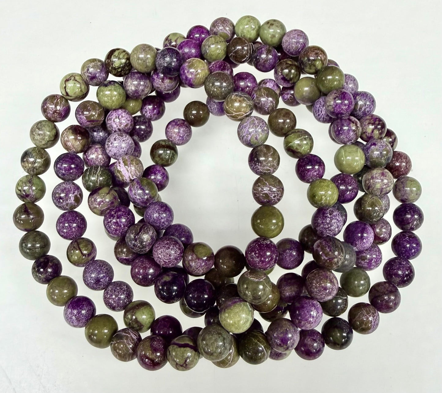 Wholesale 6 Pcs Natural Atlantisite 6mm 7.5” Crystal Healing Stretch Bracelet