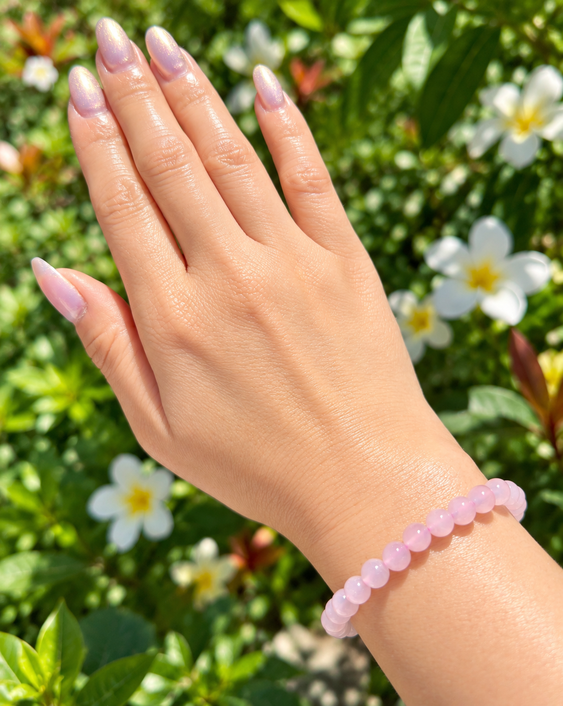 Wholesale Lot 6 Pcs Natural Rose Quartz 6mm 7.5” Crystal Healing Stretch Bracelet