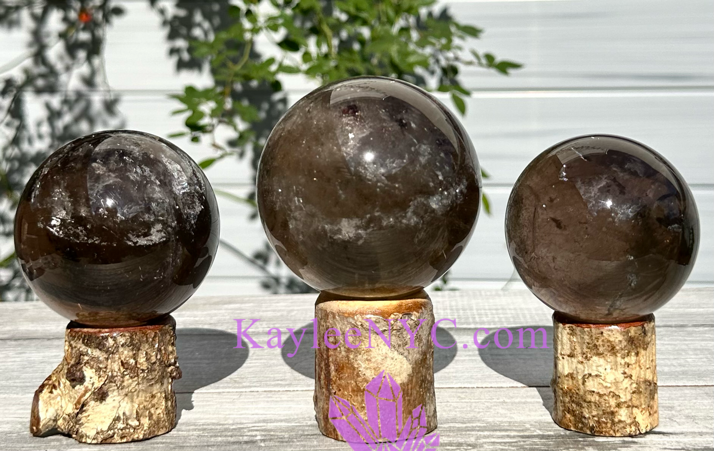 3-4 PCs Natural Smoky Quartz Sphere Crystals Healing Energy